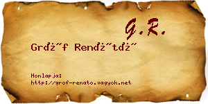 Gróf Renátó névjegykártya